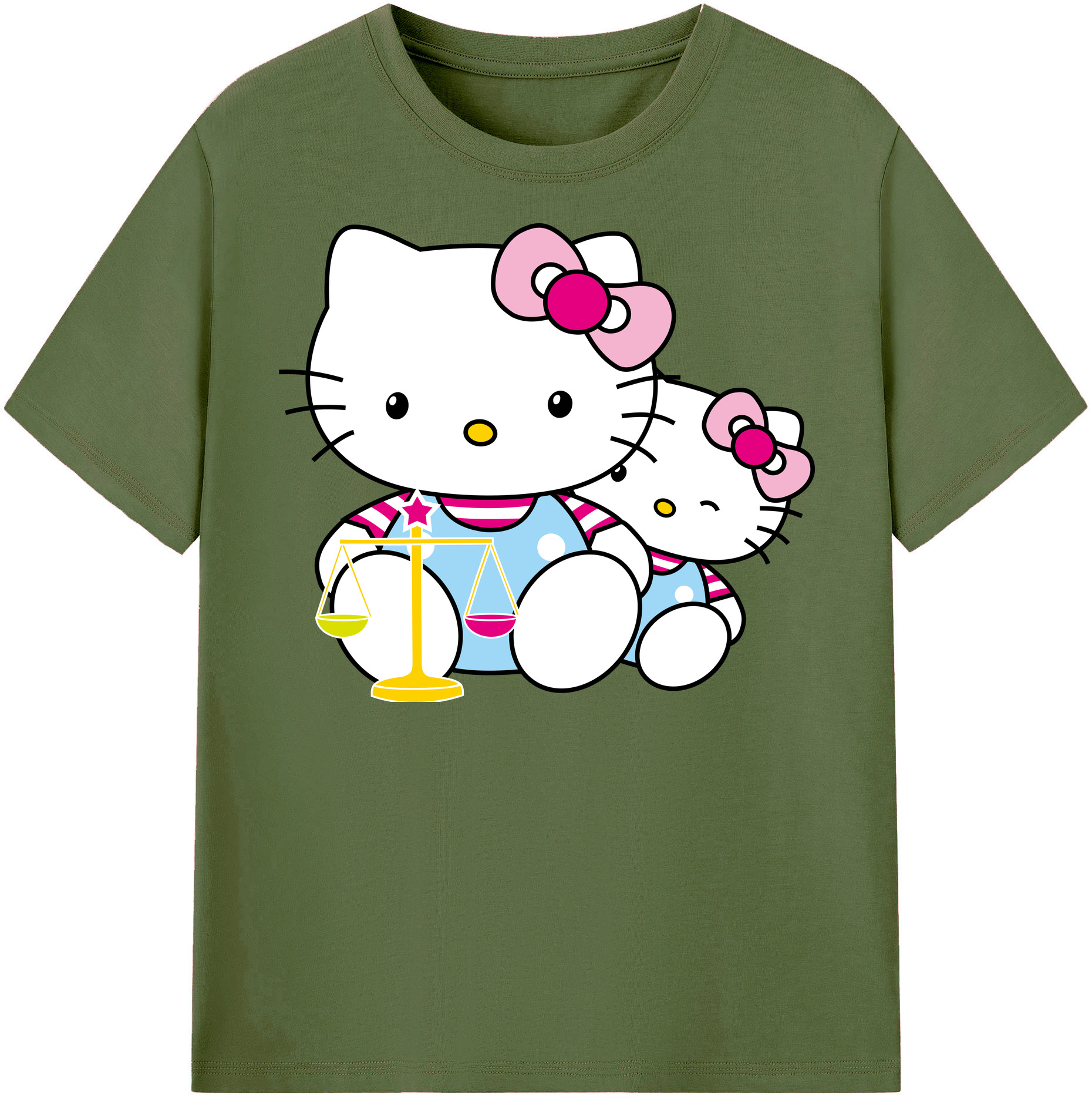 （画像用） Hello Kitty ハローキティ 綿100％半袖Tシャツ（フロントプリント）